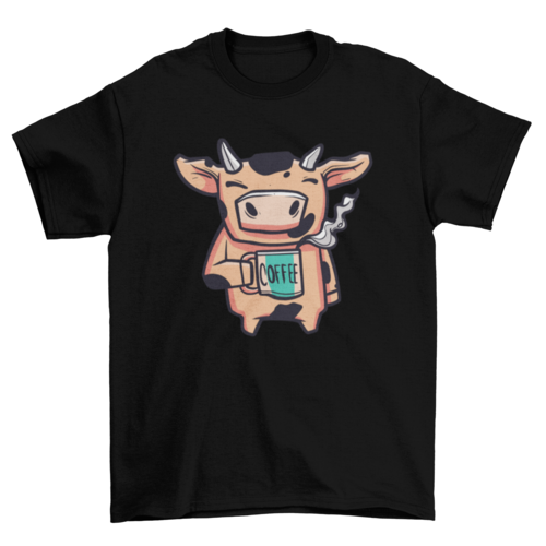 Coffee cow t-shirt design