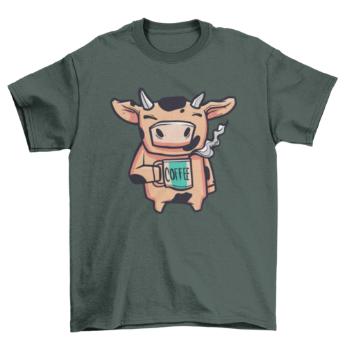 Coffee cow t-shirt design