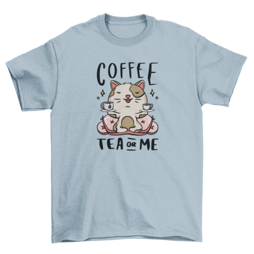 Cute coffee tea cat t-shirt